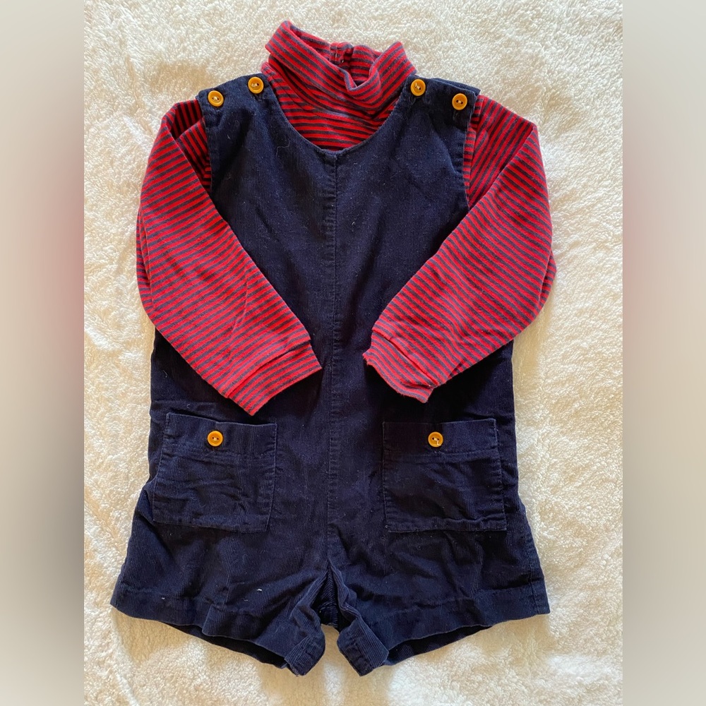 Corduroy John John and a turtleneck Set